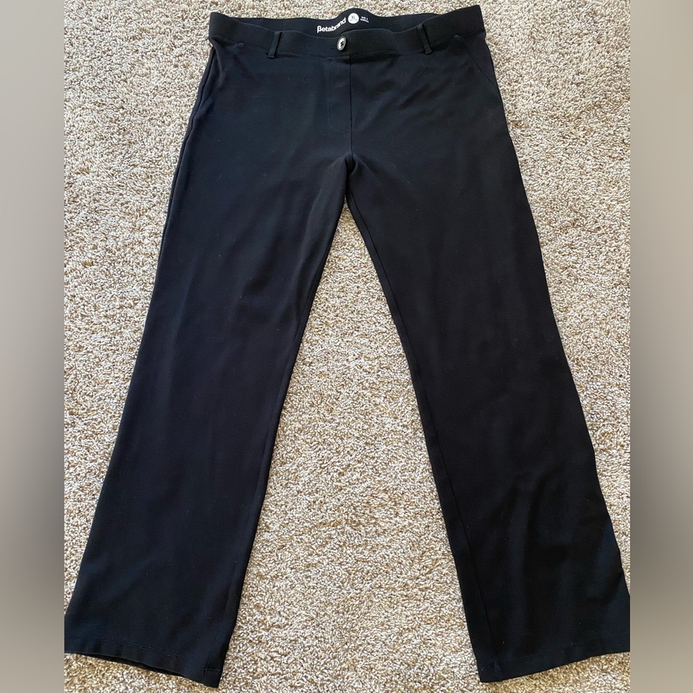 Betabrand Classic Dress Pant Yoga Pant. Straight Leg. Black. XL Petite.